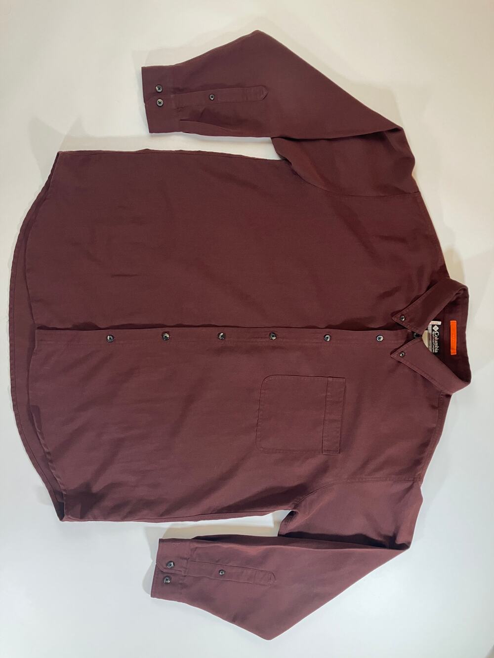 Columbia XCO Men’s XXL Burgundy Long Sleeve Button Down Shirt Viscose Blend